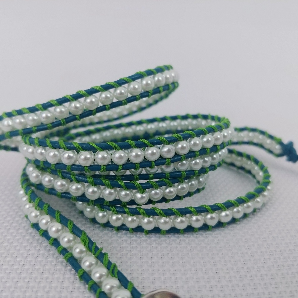 Blue sea wrap bracelet - Picture 2 of 3